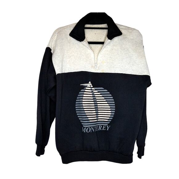 Monterey Sailboat Spell Out Unisex Pullover Sweatshirt 1990s READ - Picture 1 of 8